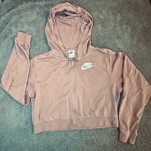 Nike Women’s Crop Zip Hoodie Brown (XS)